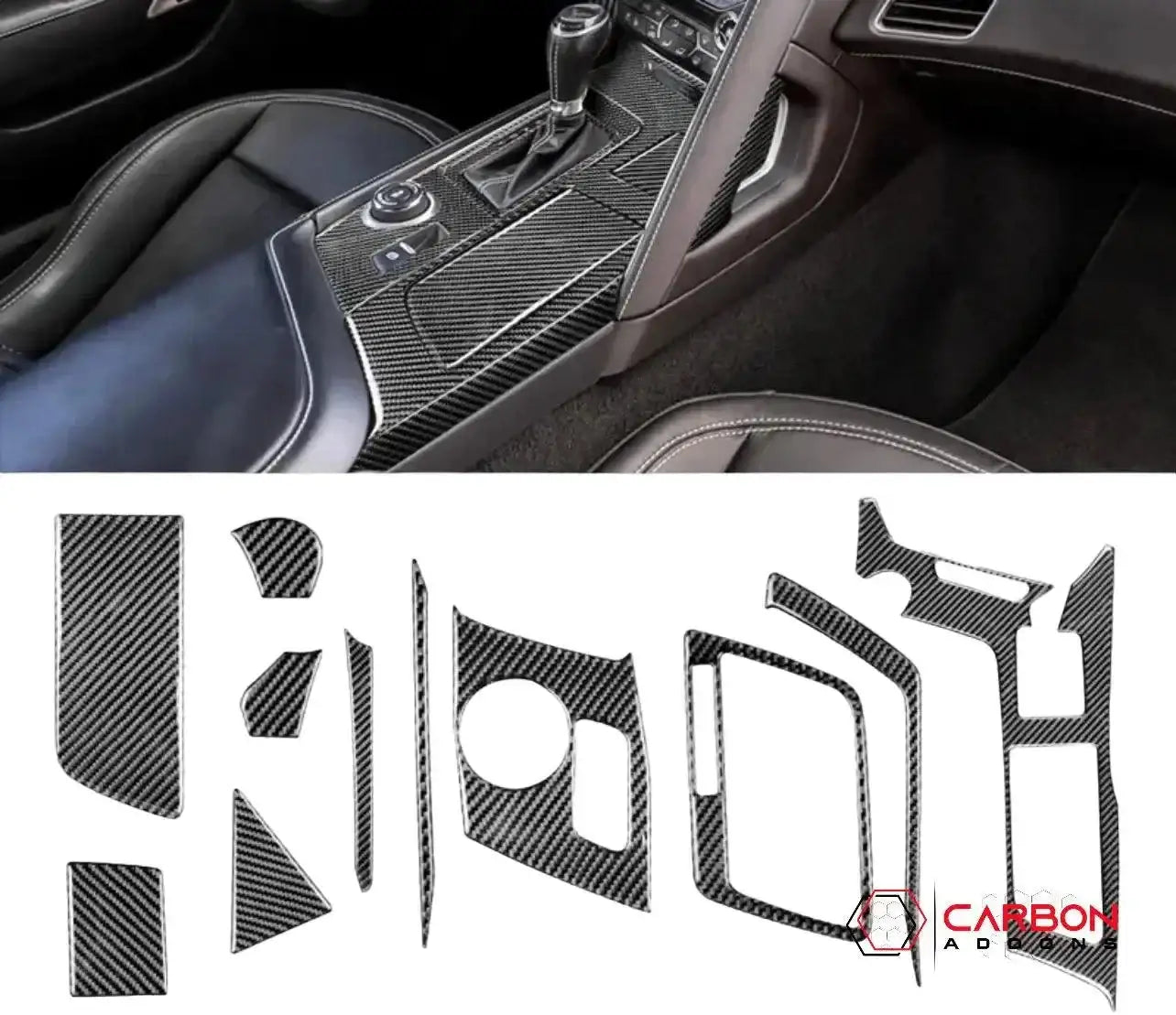 C7 Corvette 2014-2019 Center Console Carbon Fiber Overlay