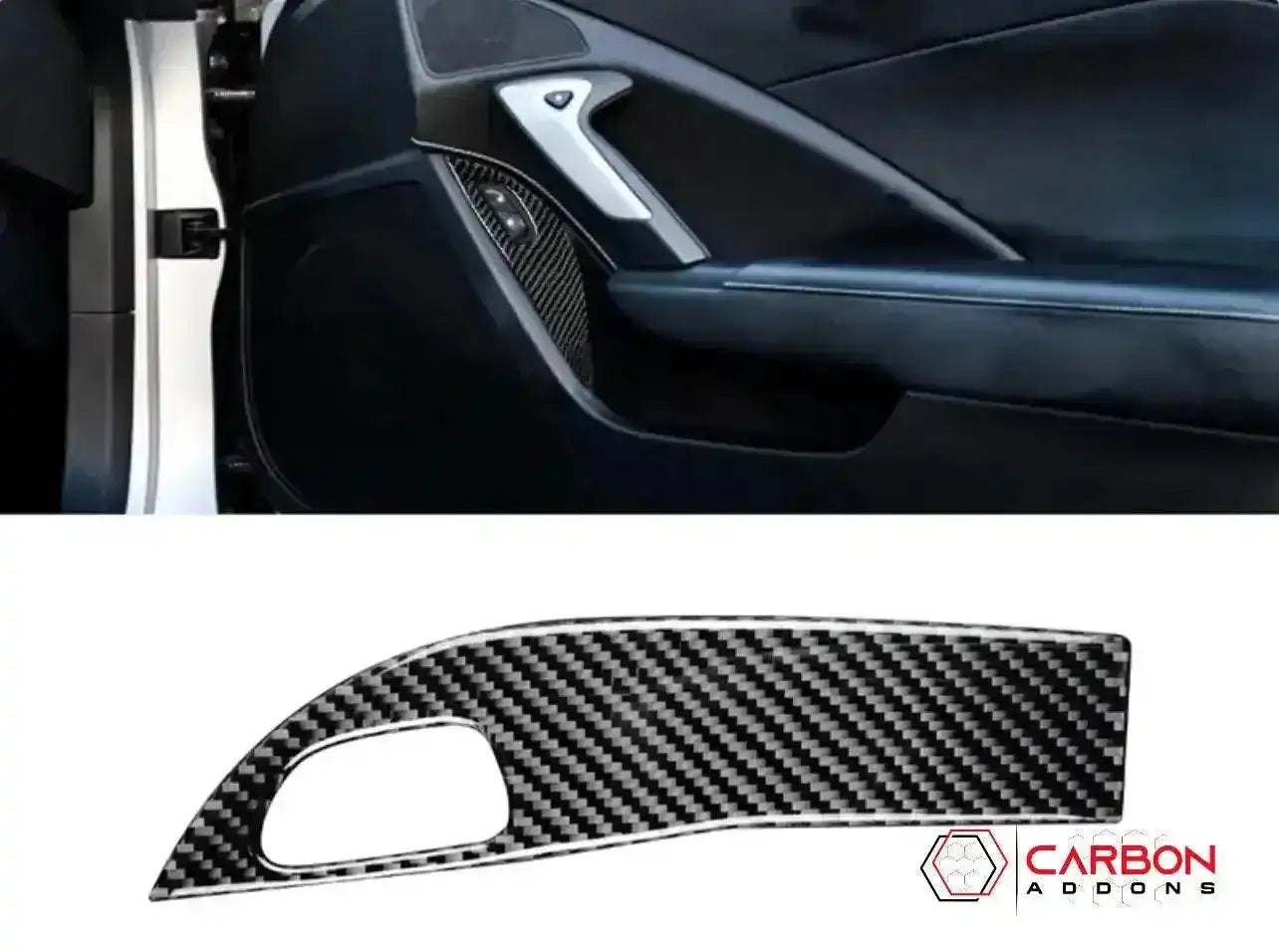 C7 Corvette 2014-2019 Door Panel Trim Carbon Fiber Overlay