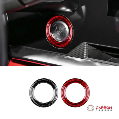 C8 2020+ Chevy Corvette Start Stop Button Carbon Fiber Surround Trim Cover