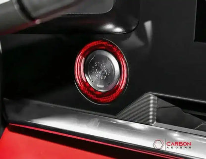 C8 Corvette Real Carbon Fiber Start/Stop Button Surround Trim Cover | Interior Upgrade (2020–2026)