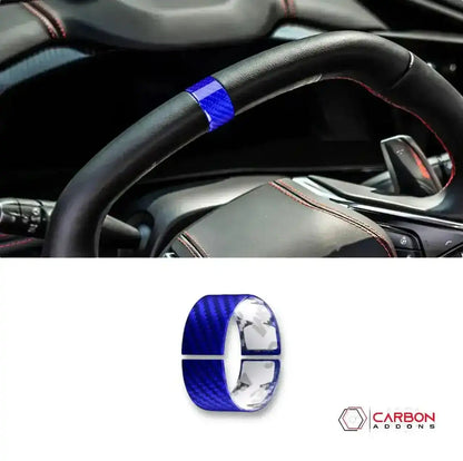 C8 Corvette Real Carbon Fiber Steering Wheel Racing Stripe Covers (2020–2026)