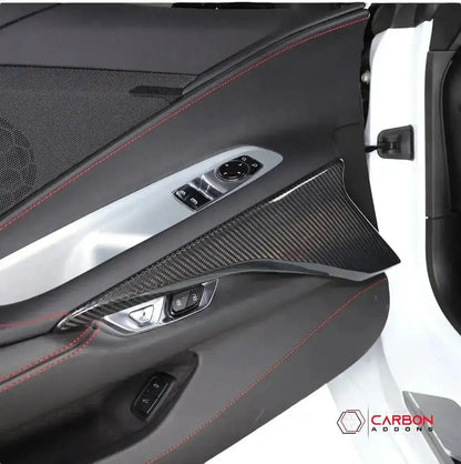 C8 Corvette Real Carbon Fiber Lower Door Panel Trim Covers | Interior Upgrade (2020–2026)