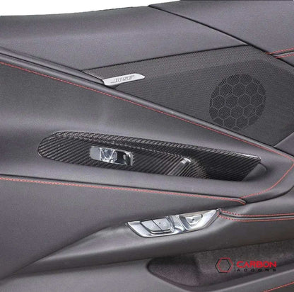 C8 Corvette Real Carbon Fiber Window Switch Trim Covers | Interior Overlay (2020–2026)