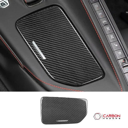C8 Corvette Carbon Fiber Center Console Cup Holder Lid Cover