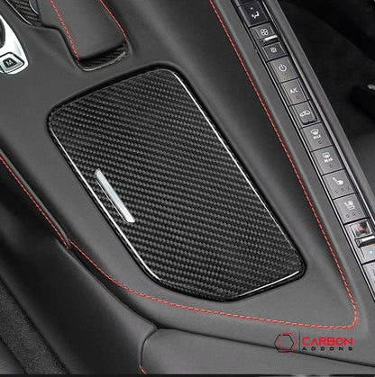 C8 Corvette Carbon Fiber Center Console Cup Holder Lid Cover