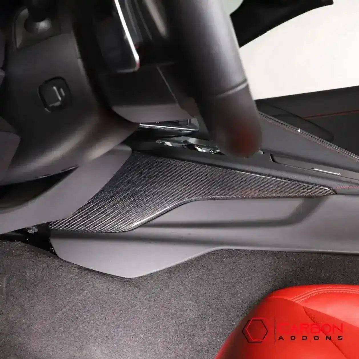 C8 Corvette Real Carbon Fiber Center Console Side Trim Covers (2020–2025)