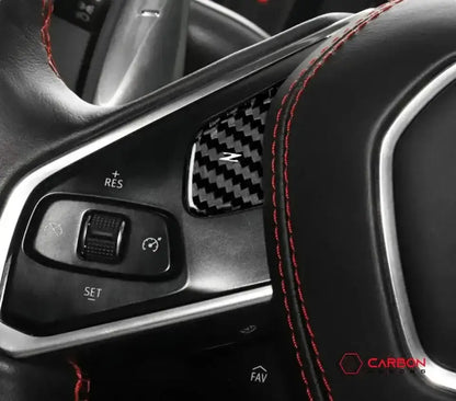C8 Corvette Real Carbon Fiber Steering Wheel Button Covers | Heated & Non-Heated (2020–2026)
