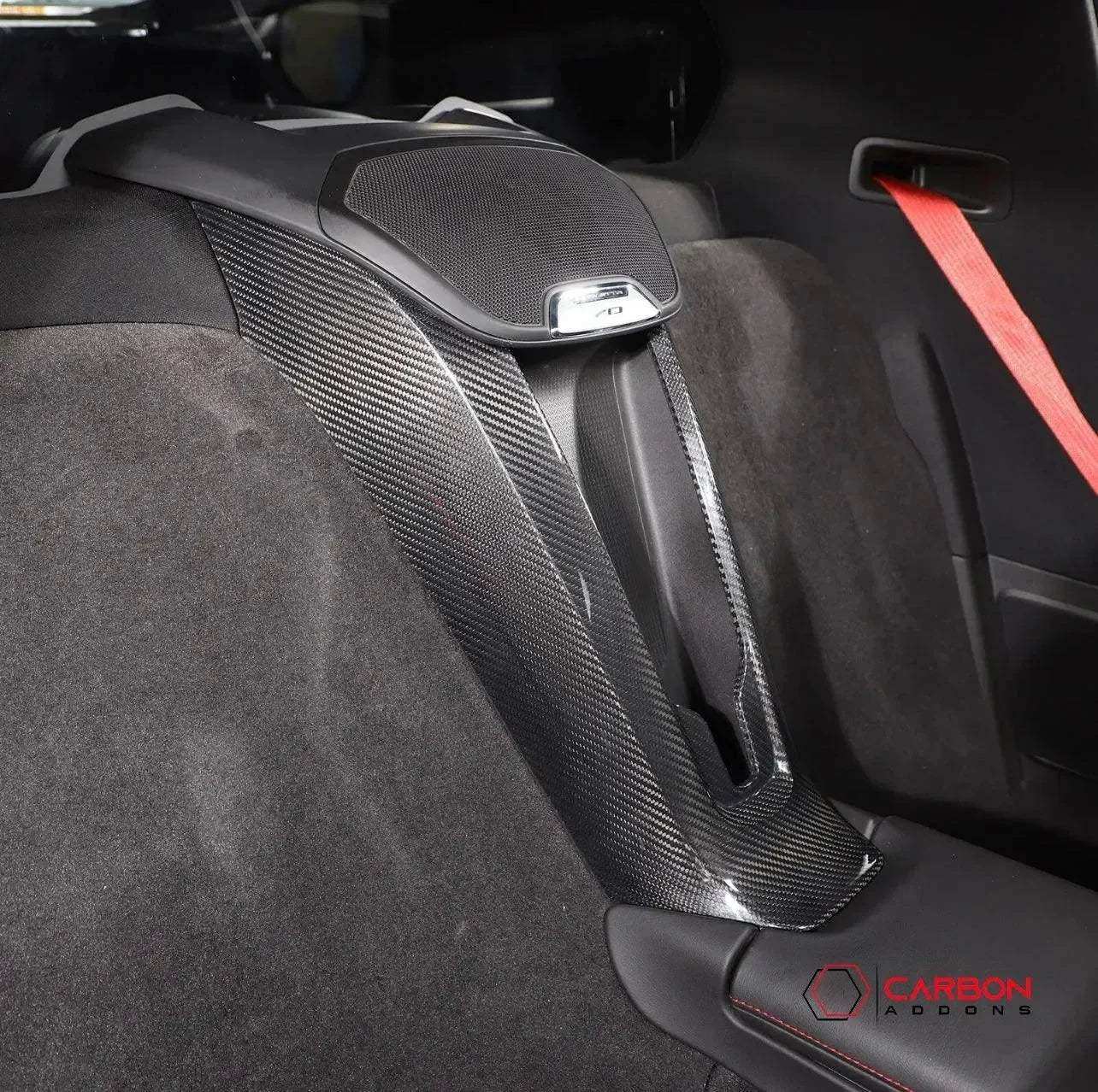 C8 Corvette Real Carbon Fiber Waterfall Panel Trim Cover | Interior Overlay (2020–2026)