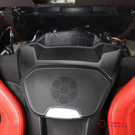 C8 Corvette Real Carbon Fiber Waterfall Speaker Upper Trim Cover | Interior Upgrade (2020–2026)