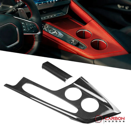 2026+ C8 Corvette Real Carbon Fiber Center Console Cover | Interior Upgrade