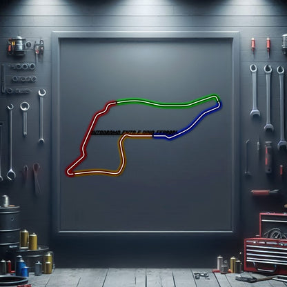 Autodromo Enzo E Dino Ferrari Metal Neon Race Track - MTN0118