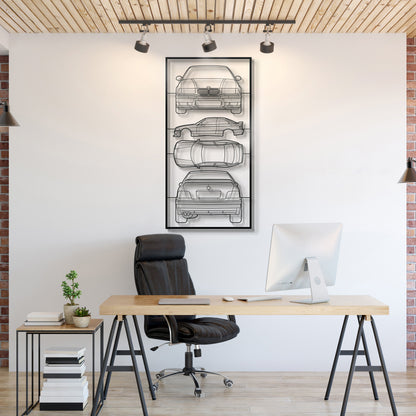 E36 Quad Profile Metal Frame Silhouette - MT1433