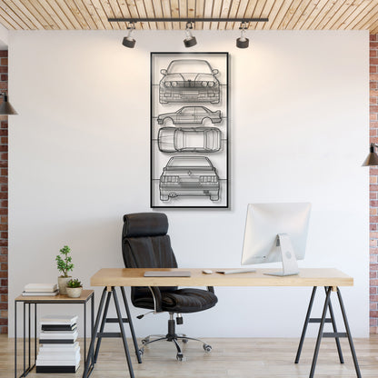 E30 Quad Profile Metal Frame Silhouette - MT1431