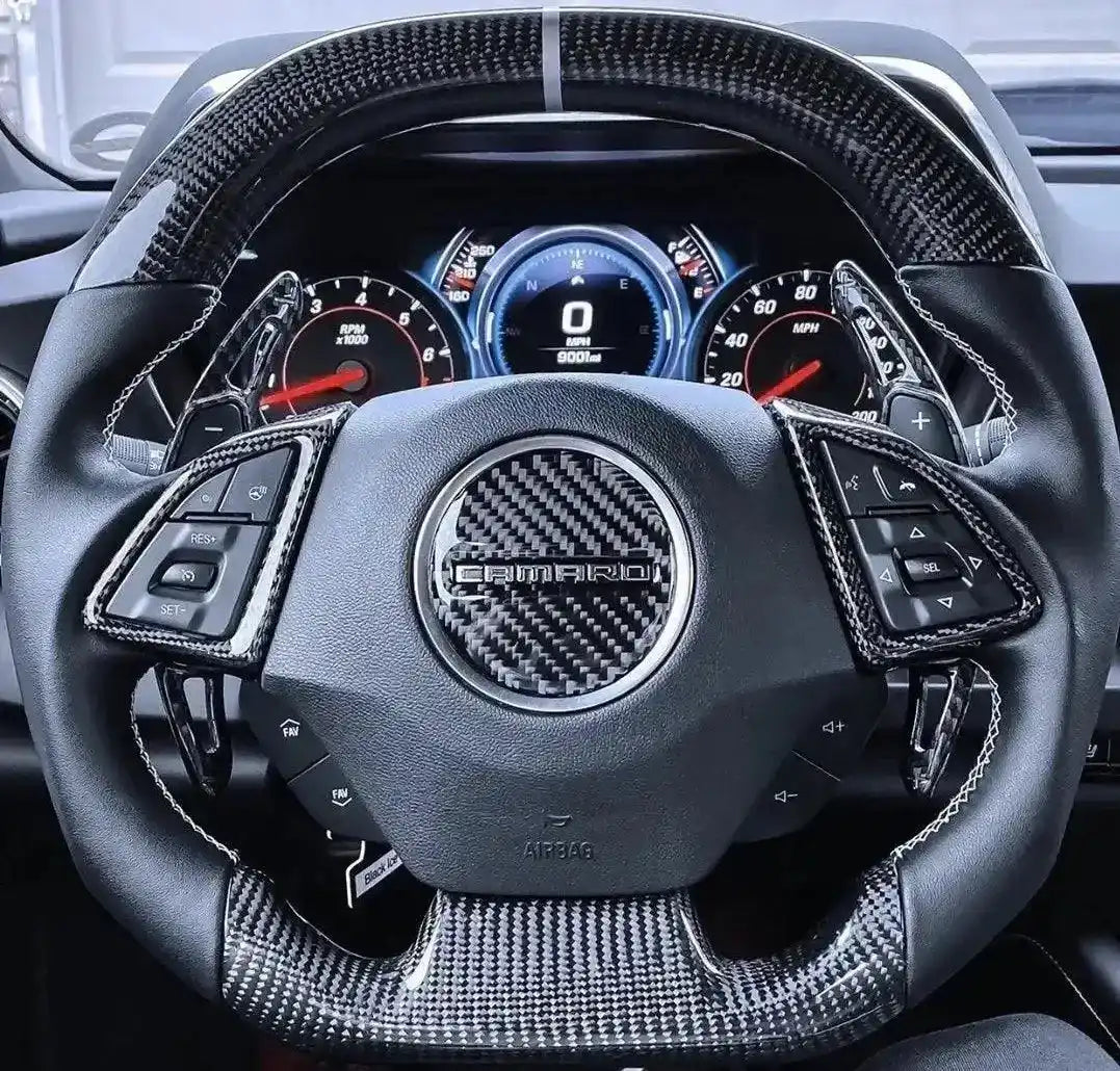 Camaro 2016-2024 Carbon Fiber Steering Wheel Airbag Center Overlay
