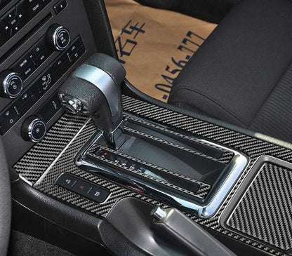 Carbon Fiber Center Console Trim Interior Overlay For Mustang 2010-2014