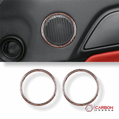 Carbon Fiber Door Speaker Trim Overlay for Mustang 2015-2023