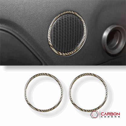 Carbon Fiber Door Speaker Trim Overlay for Mustang 2015-2023