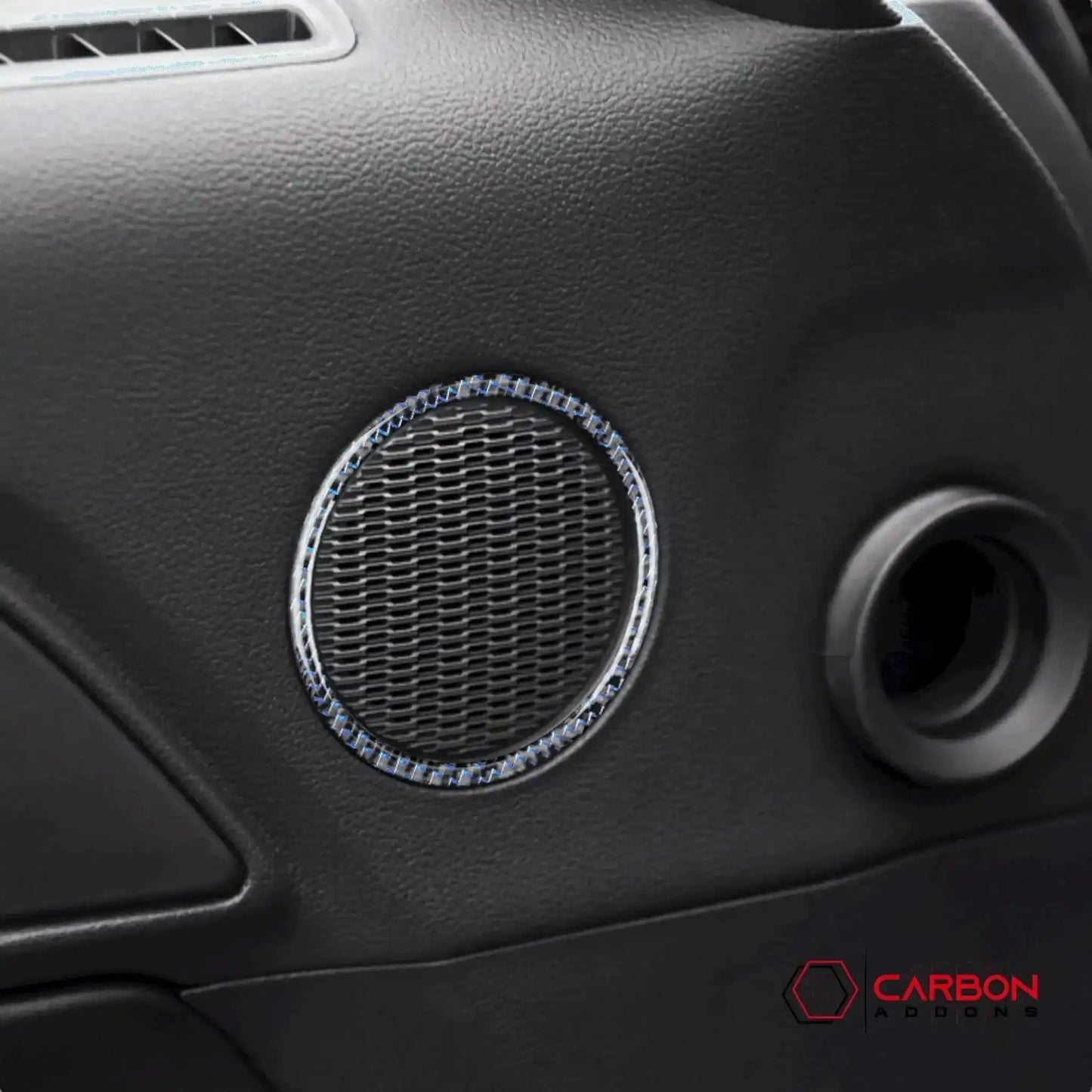 Carbon Fiber Door Speaker Trim Overlay for Mustang 2015-2023
