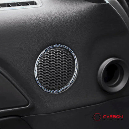 Carbon Fiber Door Speaker Trim Overlay for Mustang 2015-2023