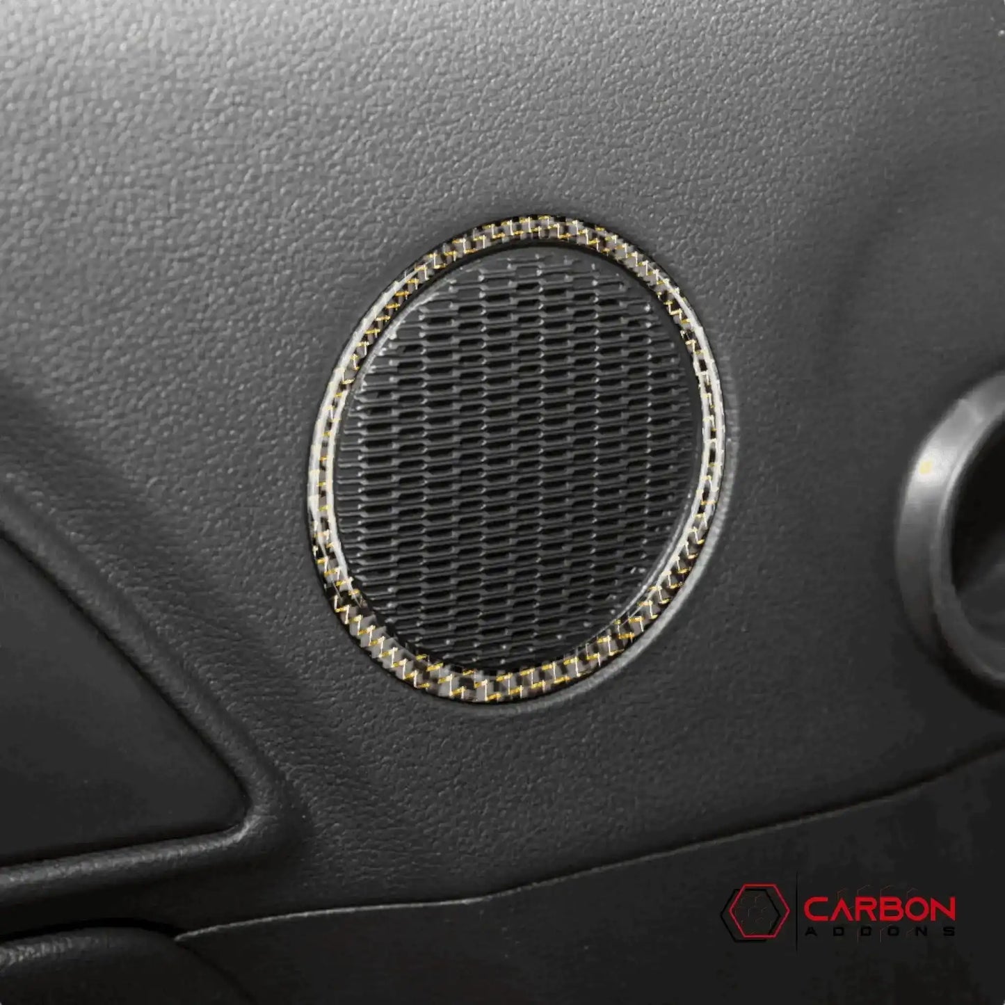 Carbon Fiber Door Speaker Trim Overlay for Mustang 2015-2023