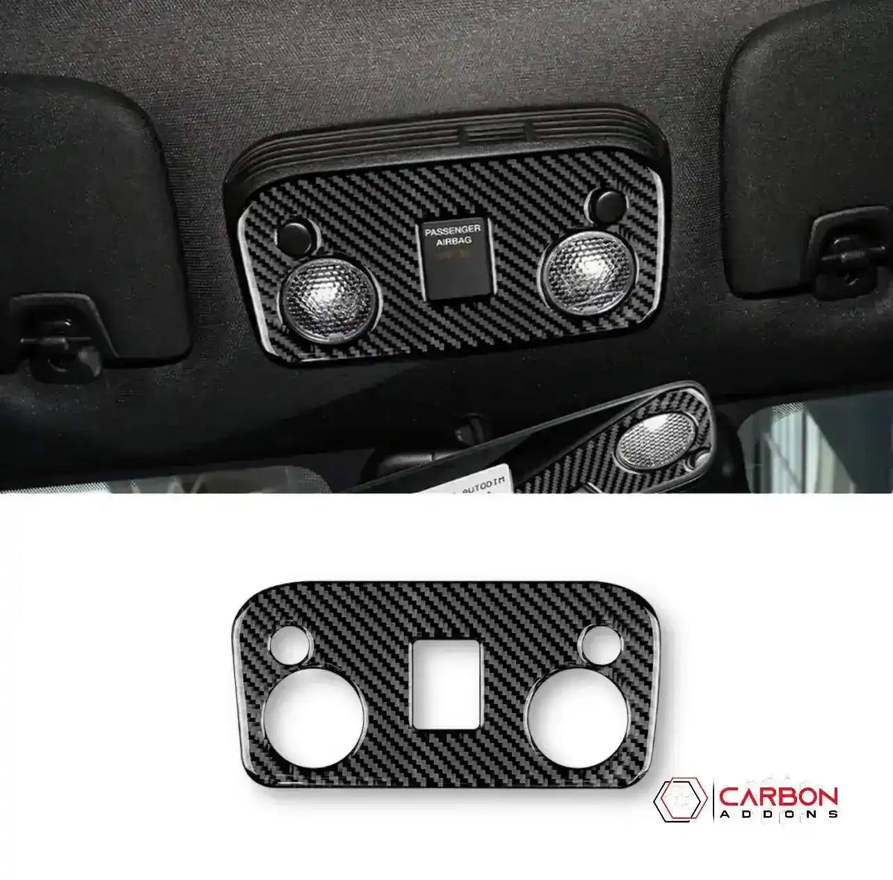 Carbon Fiber Overhead Dome Light Trim Overlay for Mustang 2015-2023