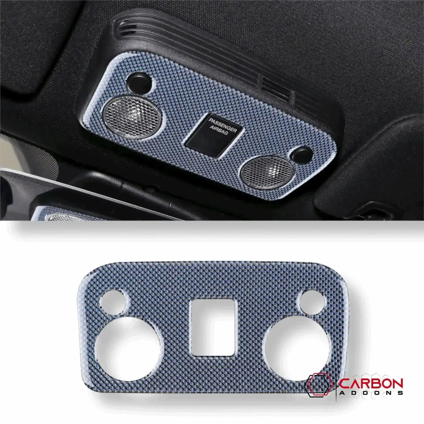 Carbon Fiber Overhead Dome Light Trim Overlay for Mustang 2015-2023