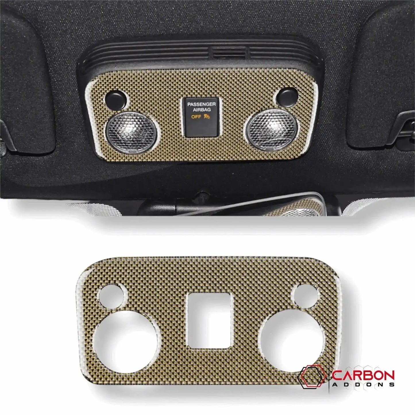 Carbon Fiber Overhead Dome Light Trim Overlay for Mustang 2015-2023