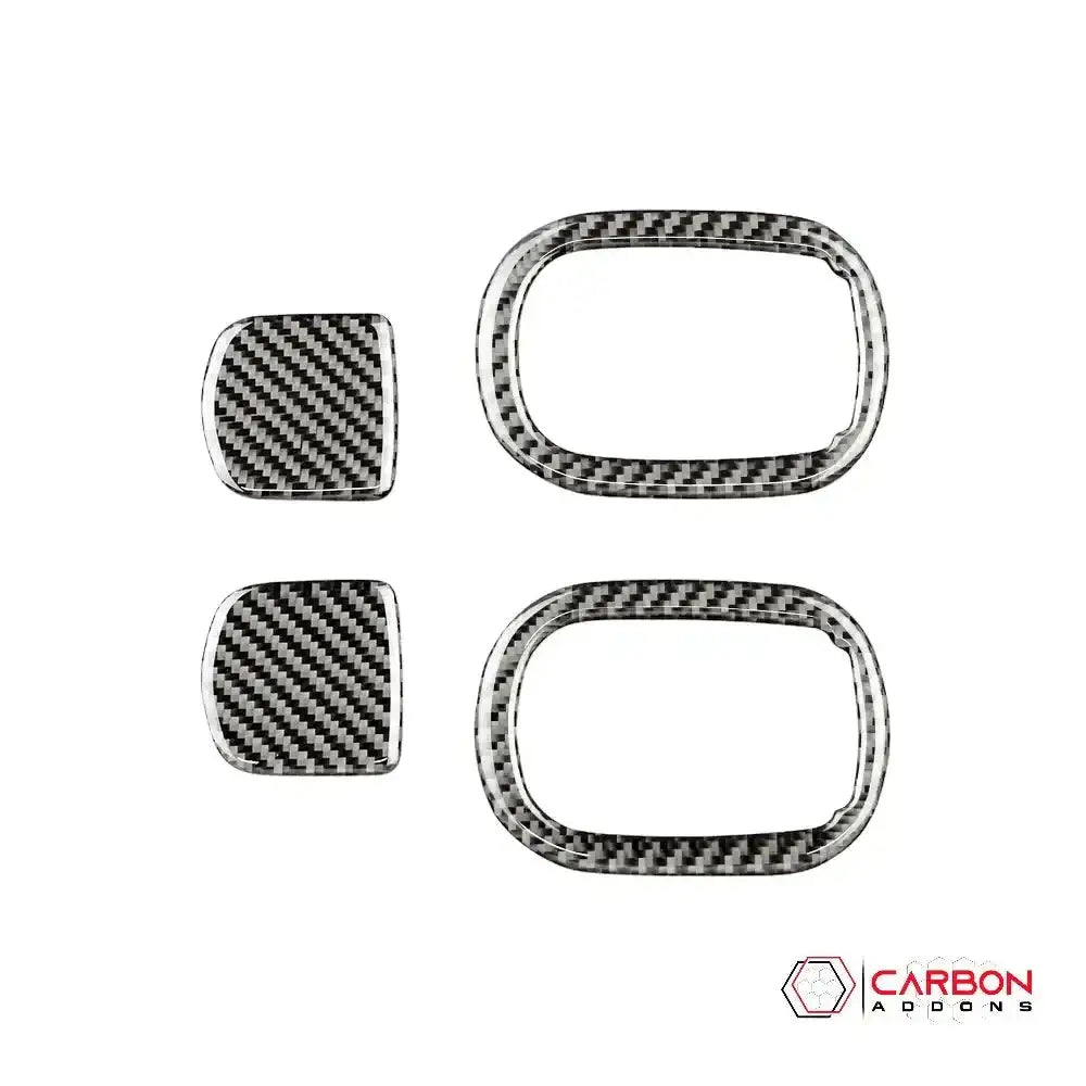 Carbon Fiber Rear Seat Pull Trim and Handle Overlay for Dodge Challenger 2015-2023