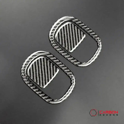 Carbon Fiber Rear Seat Pull Trim and Handle Overlay for Dodge Challenger 2015-2023