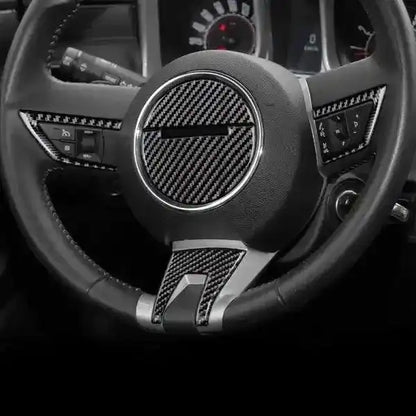 Carbon Fiber Steering Wheel Overlay for Chevrolet Camaro 2010-2011
