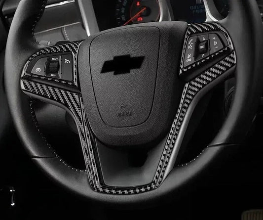 Carbon Fiber Steering Wheel Overlay for Chevrolet Camaro 2013-2015