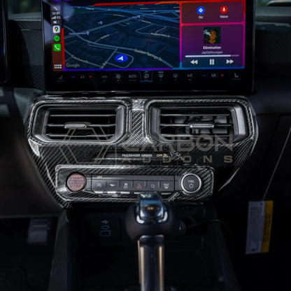 2024+ S650 Mustang Hard Carbon Fiber Dashboard Center AC Vent Trim Cover