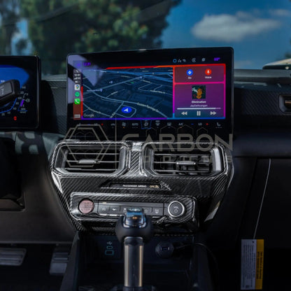 2024+ S650 Mustang Hard Carbon Fiber Dashboard Center AC Vent Trim Cover