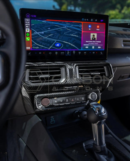 2024+ S650 Mustang Hard Carbon Fiber Dashboard Center AC Vent Trim Cover