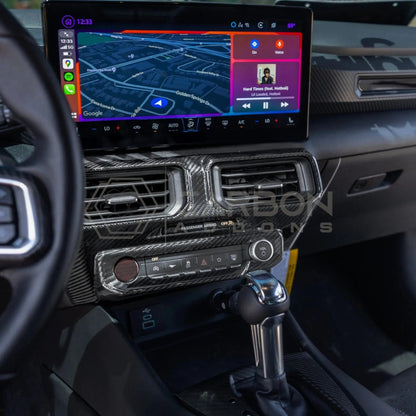 2024+ S650 Mustang Hard Carbon Fiber Dashboard Center AC Vent Trim Cover