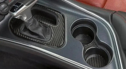 Carbonaddons Real Carbon Fiber Center Console Overlay Kit for Dodge Challenger 2015-2023