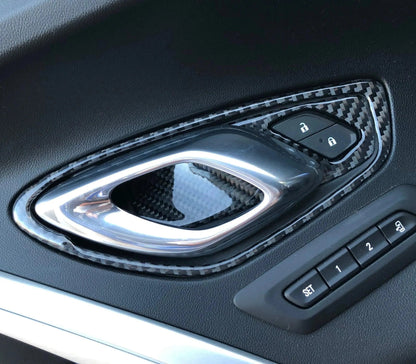 Chevrolet Camaro 2016-2024 Real Carbon Fiber Interior Door Handle Overlay