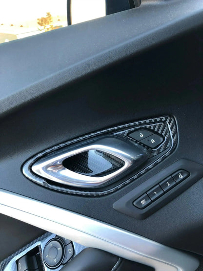 Chevrolet Camaro 2016-2024 Real Carbon Fiber Interior Door Handle Overlay
