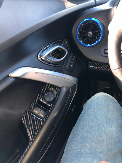 Chevrolet Camaro 2016-2024 Real Carbon Fiber Interior Door Handle Overlay
