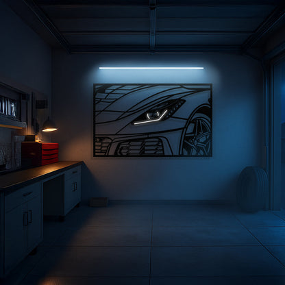 2019 Corvette C7 ZR1 ZTK Apex Front View Metal Neon Frame Wall Art - MT1477