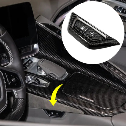 C8 Corvette E-Ray Carbon Fiber Regenerative Braking & Auto Start-Stop Button and Trim Covers