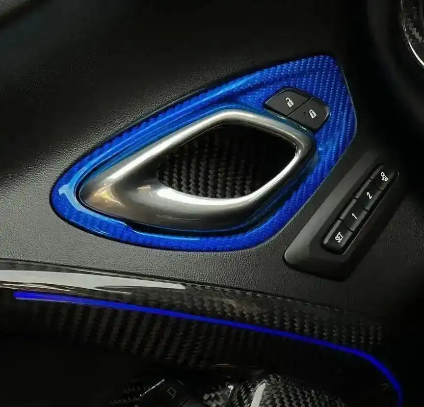 Chevy Camaro 2016-2024 Interior Door Handle Trim Carbon Fiber Cover