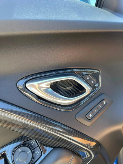 Chevy Camaro 2016-2024 Interior Door Handle Trim Carbon Fiber Cover