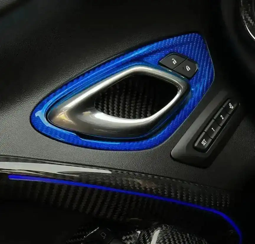 Chevy Camaro 2016-2024 Interior Door Handle Trim Carbon Fiber Cover