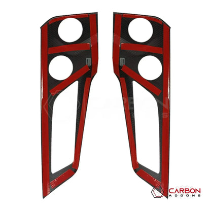 Real Carbon Fiber Door Handle & Speaker Panel Trim Covers for 2024+ Ford Mustang