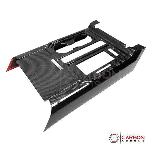 Real Carbon Fiber Center Console Gear Shift Panel Cover For F150 2015-2020