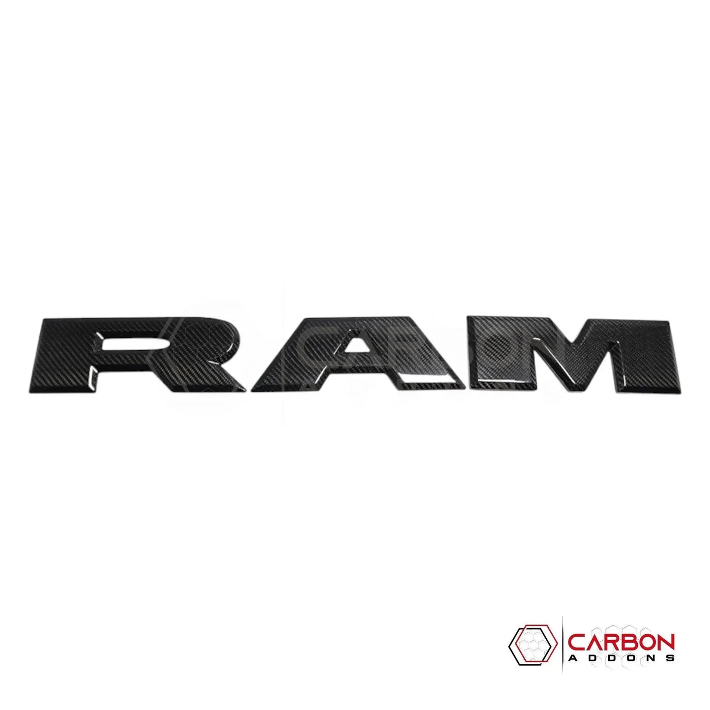 RAM TRX/RHO/Rebel Tailgate RAM Emblem Lettering Hard Carbon Fiber Covers