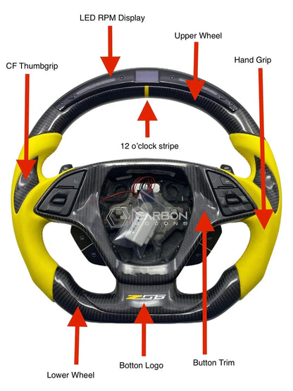 [Complete] Custom Carbon Fiber Steering Wheel C7 Corvette Stingray/Z06/Grand Sport 2014-2019