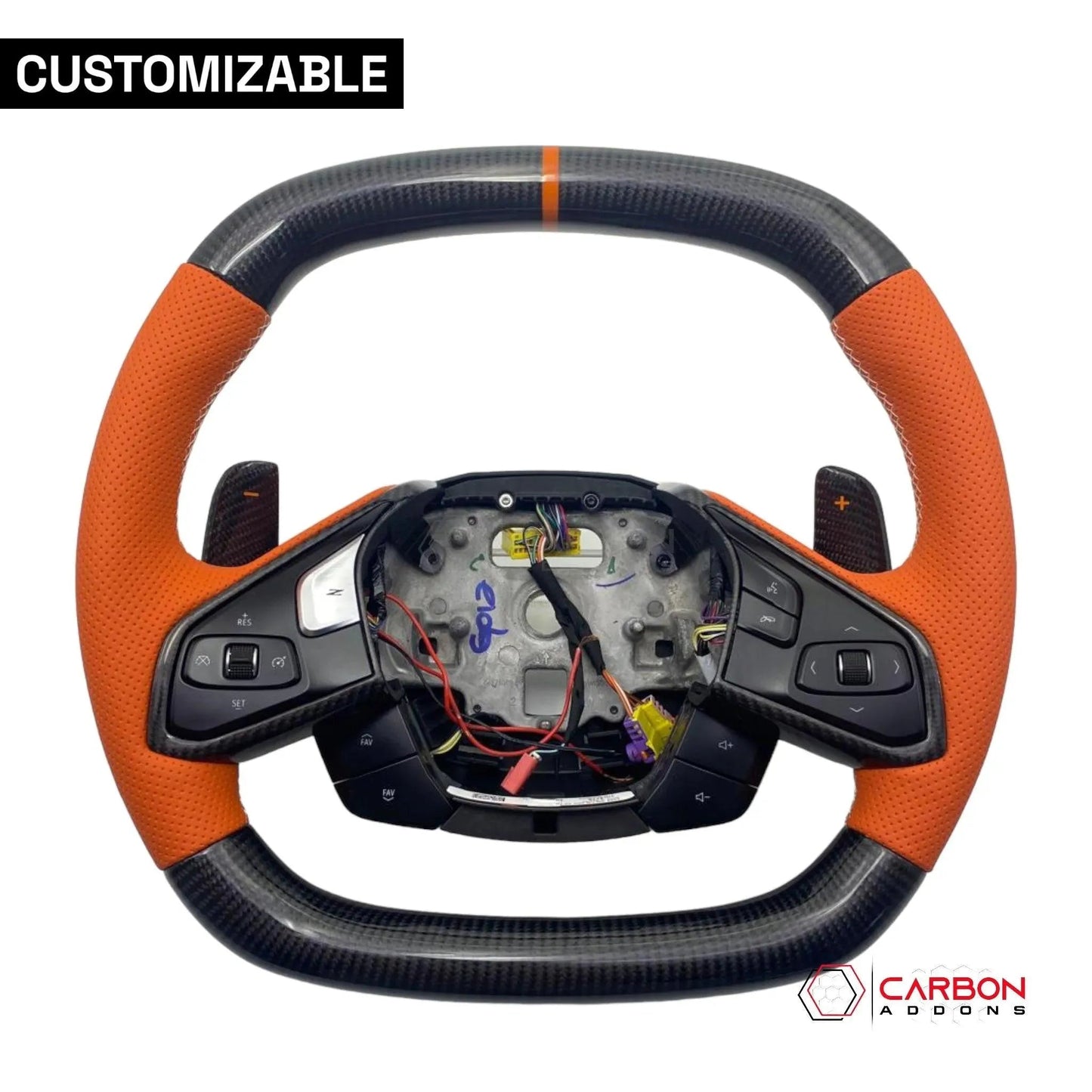 [Complete/Heated] C8 Corvette 2020+ Customizable Carbon Fiber Steering Wheel
