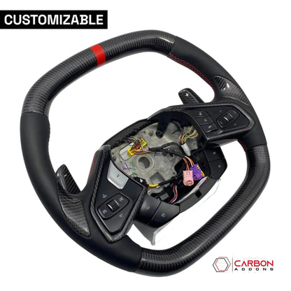 [Complete/Heated] C8 Corvette 2020+ Customizable Carbon Fiber Steering Wheel